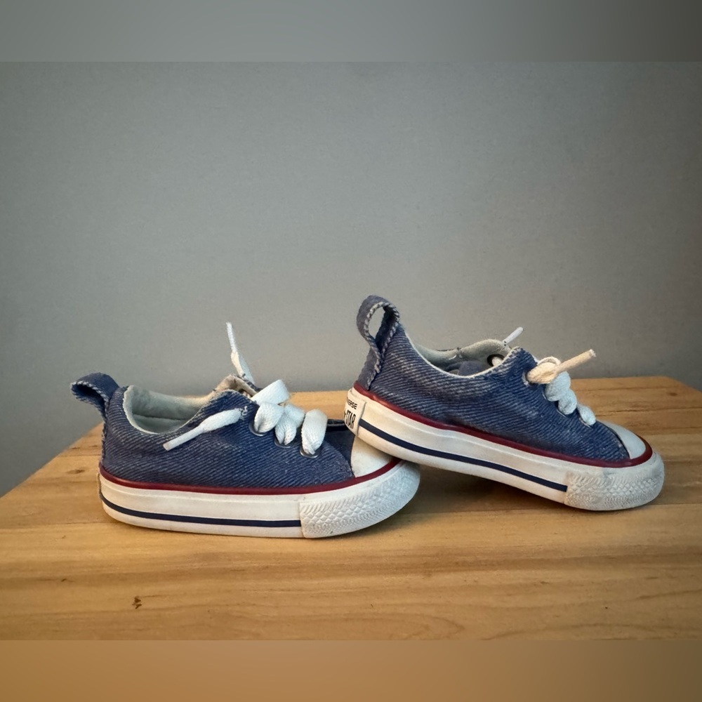 Converse Kids Blue Denim Sneakers, Baby sz 4